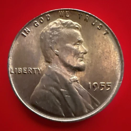 1955-P Lincoln Wheat Cent Choice Gem Red BU 1c, shipped fast with tracking.