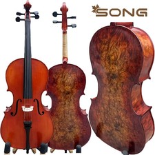Birds eye 1/4 Cello, Highq quo, Maple back,Loud Deep Tone free bow bag