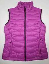 Eddie Bauer Vest Womens Medium Down Puffer Purple Light Packable Outdoors