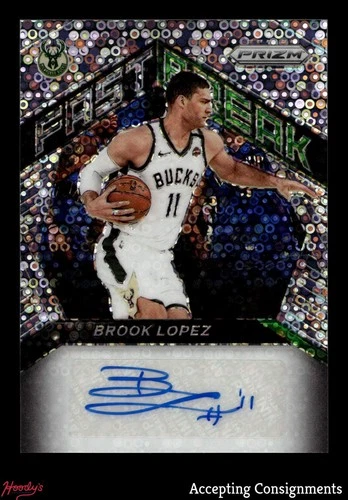 2020-21 Panini Prizm Fast Break Autographs #26 Brook Lopez AUTO BUCKS