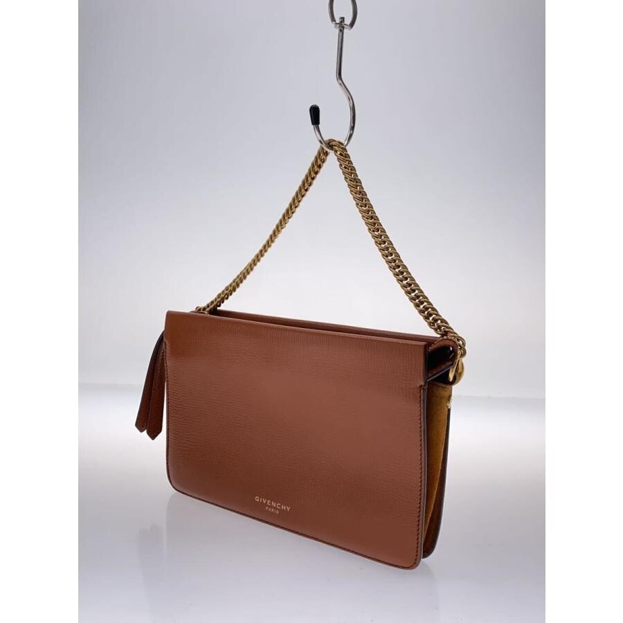 GIVENCHY Brown Leather Shoulder Bag Women Solid BB50A7B07L Auth image 9
