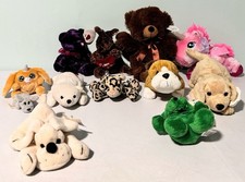 Set Of 12 Various Plush Stuffed Animals Mini Pound Puppy Bears Dogs Unicorn
