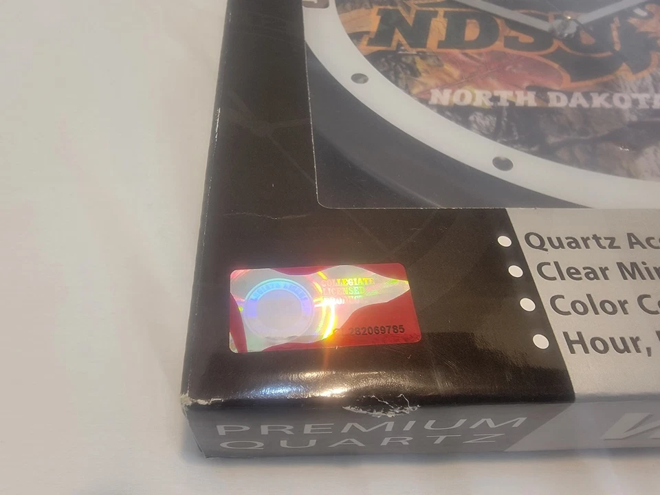 North Dakota State University Premium Quartz Wall Clock Sun Time New Inbox - Image 4 of 4