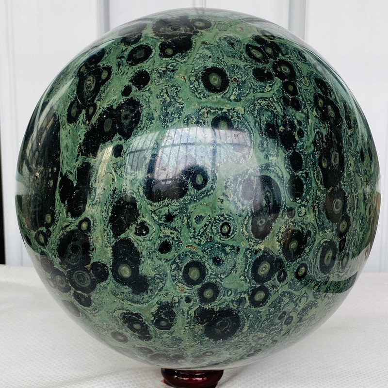 Natural Eye Green Kambaba Jasper Stromatolite Crystal Sphere Ball 8560G