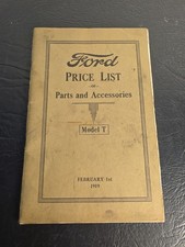 Original 1919 Ford Price List Booklet For Model T February Nice Htf Americana