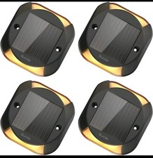 Solar Decking Lights 4 Pack, Warm White Solar Ground Light IP65 Waterproof