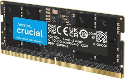 Crucial RAM 32GB DDR5 5600MHz CL46 Neu SODIMM, Arbeitsspeicher W25-HY8213