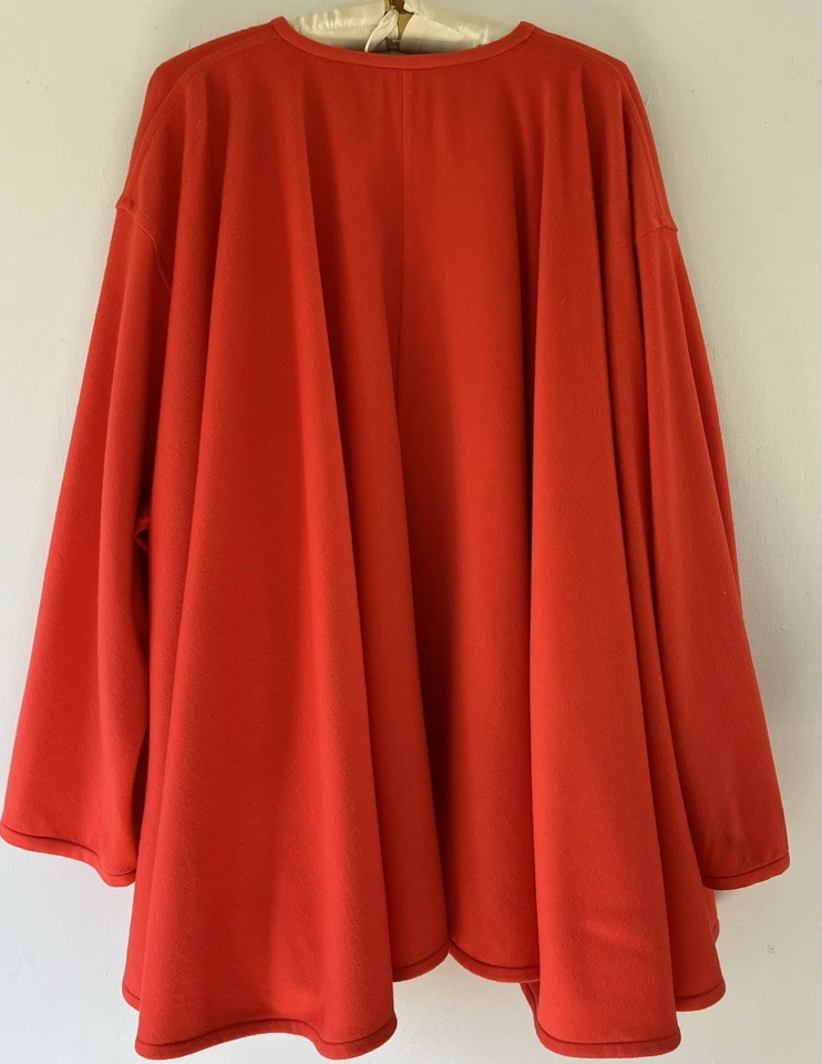 Abrigo Emanuel Ungaro Parallele Vintage Lana Cachemira Naranja Pálido Columpio Foto 3 de 4