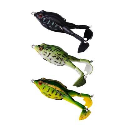 3Pcs Double Hook Frogs Topwater Floating Swimming Lures Artificial Baits