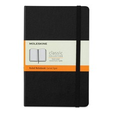 Moleskine Classic Notebook, Hard Cover, Med 4.5" x 7" Ruled/Lined, Black NEW