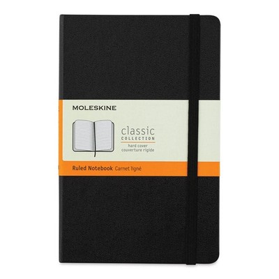 Moleskine Classic Notebook, Hard Cover, Med (4.5'' x 7'') Ruled/Lined, Black NEW