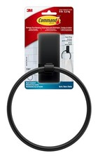 Hand Towel Holder Matte with Water Resistant Strips, Rust Large Black
