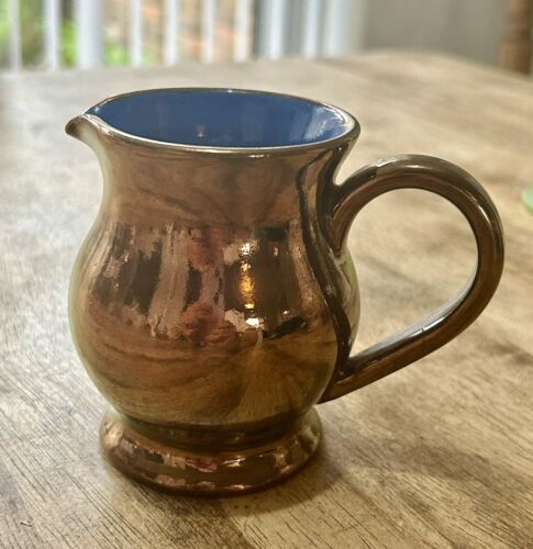 Creigiau Pottery Cardiff Vintage Bronze Luster Milk Creamer Jug - Picture 2 of 6