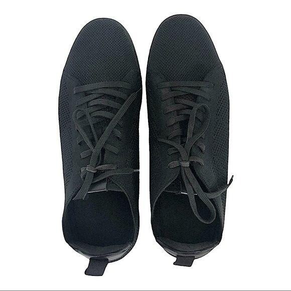 Aldo Men Black Knit Low Top Casual Sneakers Size 12 Lace Up Shoes