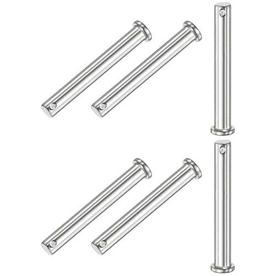 6-Pack Single Hole Clevis Pins M10 x 80mm 304 Stainless Steel Flat Head Clevi...