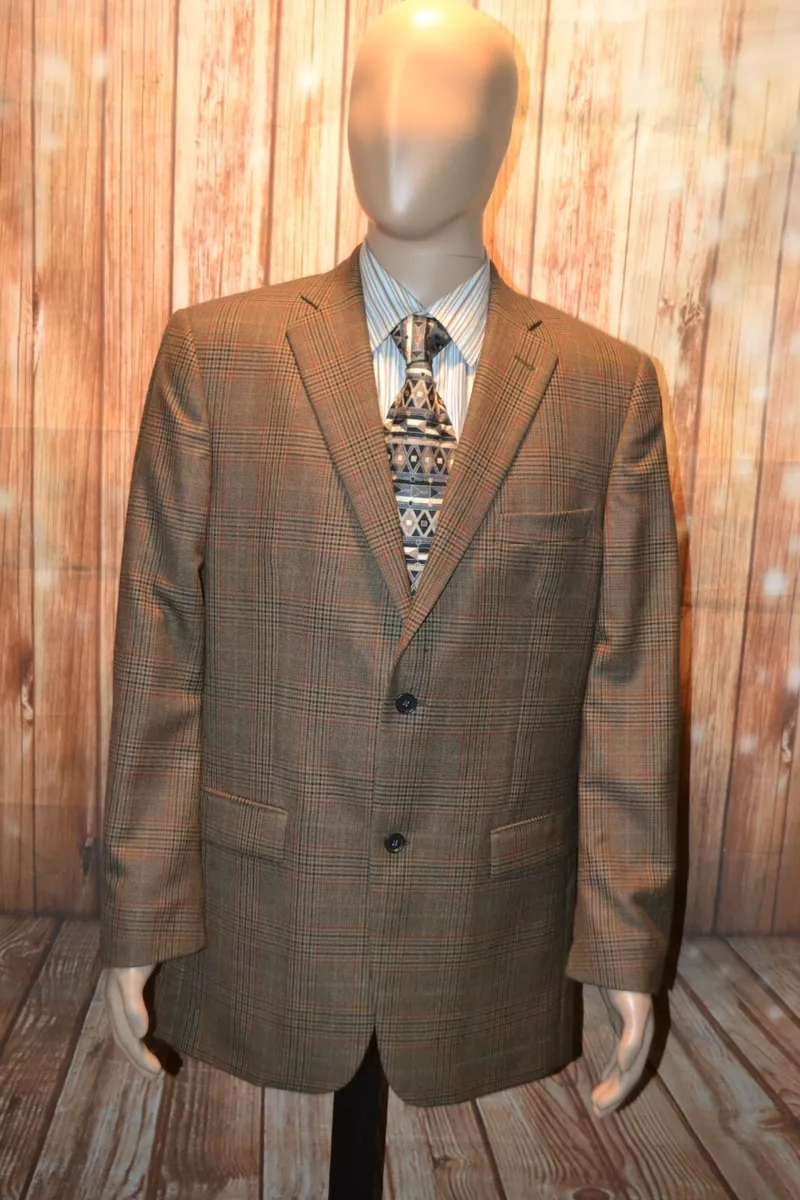 John W Norstrom Men Loro Piana Super 130s Wool Plaid Sports Coat