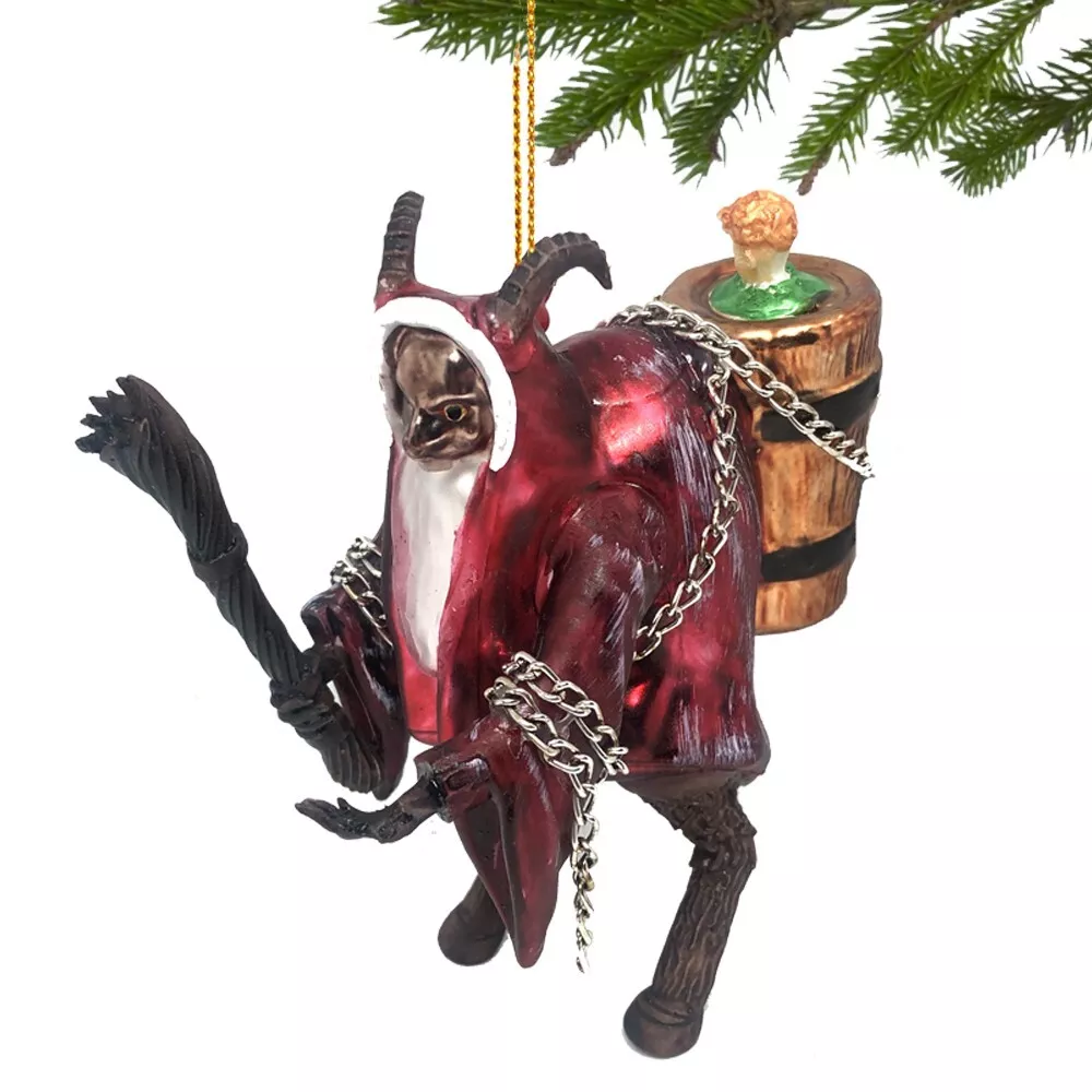 Merry Krampusnacht Glass Krampus Christmas Ornament Horror German