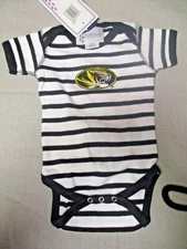 840B3 Two Feet Ahead  Baby Missouri Tigers Newborn Striped One Piece Outfit