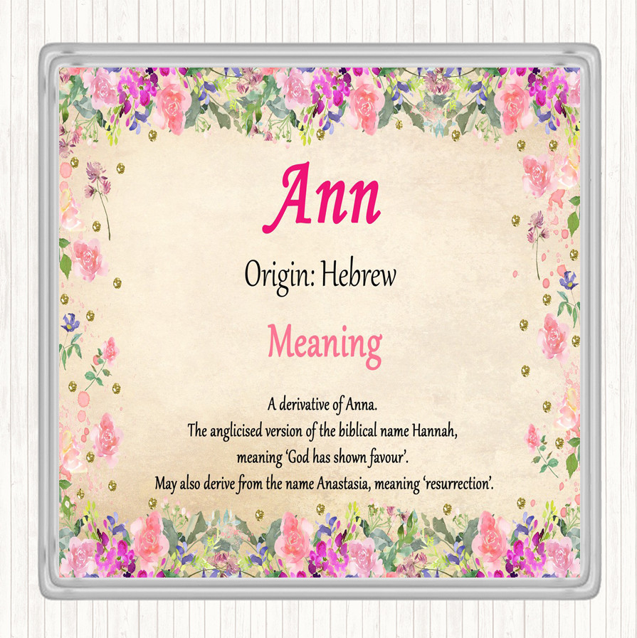Ann Name Meaning Drinks Mat Coaster Floral | eBay