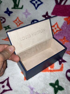 Authentic LOUIS VUITTON Empty Sunglasses Navy Blue Case  display picture 1