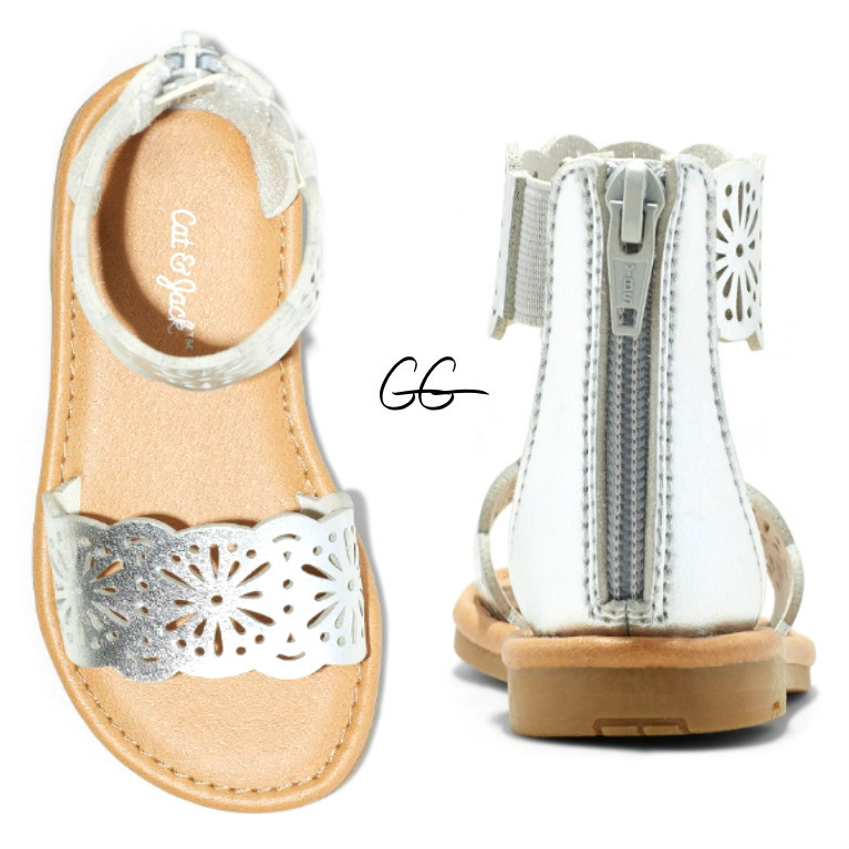 Infant Toddler Girls Beautiful Ankle Silver Sandals 5-6 Clearance