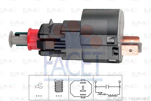 7.1162 FACET INTERRUTTORE STOP OPEL VAUXHALL 1.810.162 510162 9149765 1240597