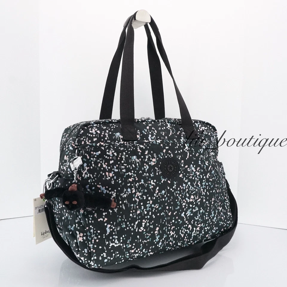 NUEVO CON ETIQUETAS Kipling TM5558 Popper Bolsa de Pañales Cambiador Almohadilla Poliéster Puntos Rociados Negro Foto 2 de 4
