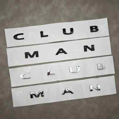 3d ABS Black Chrome Clubman Emblem Letters Car Trunk Badge Sticker For Cooper S