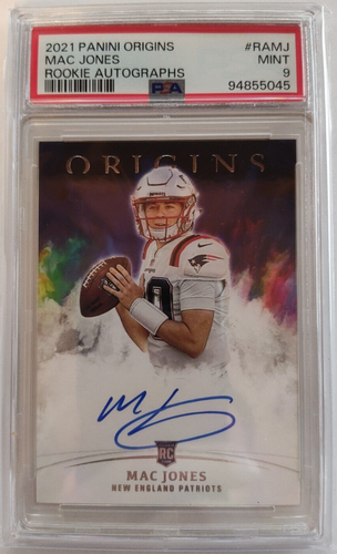 2021 Origins Rookie Autographs Mac Jones PSA 9! POP 7! NONE HIGHER! On Card - Picture 3 of 4