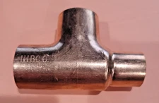 1 Inch x 3/4 Inch x 1 Inch Copper Reducing Tee - Sweat CxCxC 1" x 3/4" x 1"