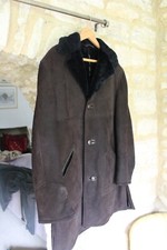 Vintage Paradise Brown Real Sheepskin Coat Size 40 Chest 48" Length 38"