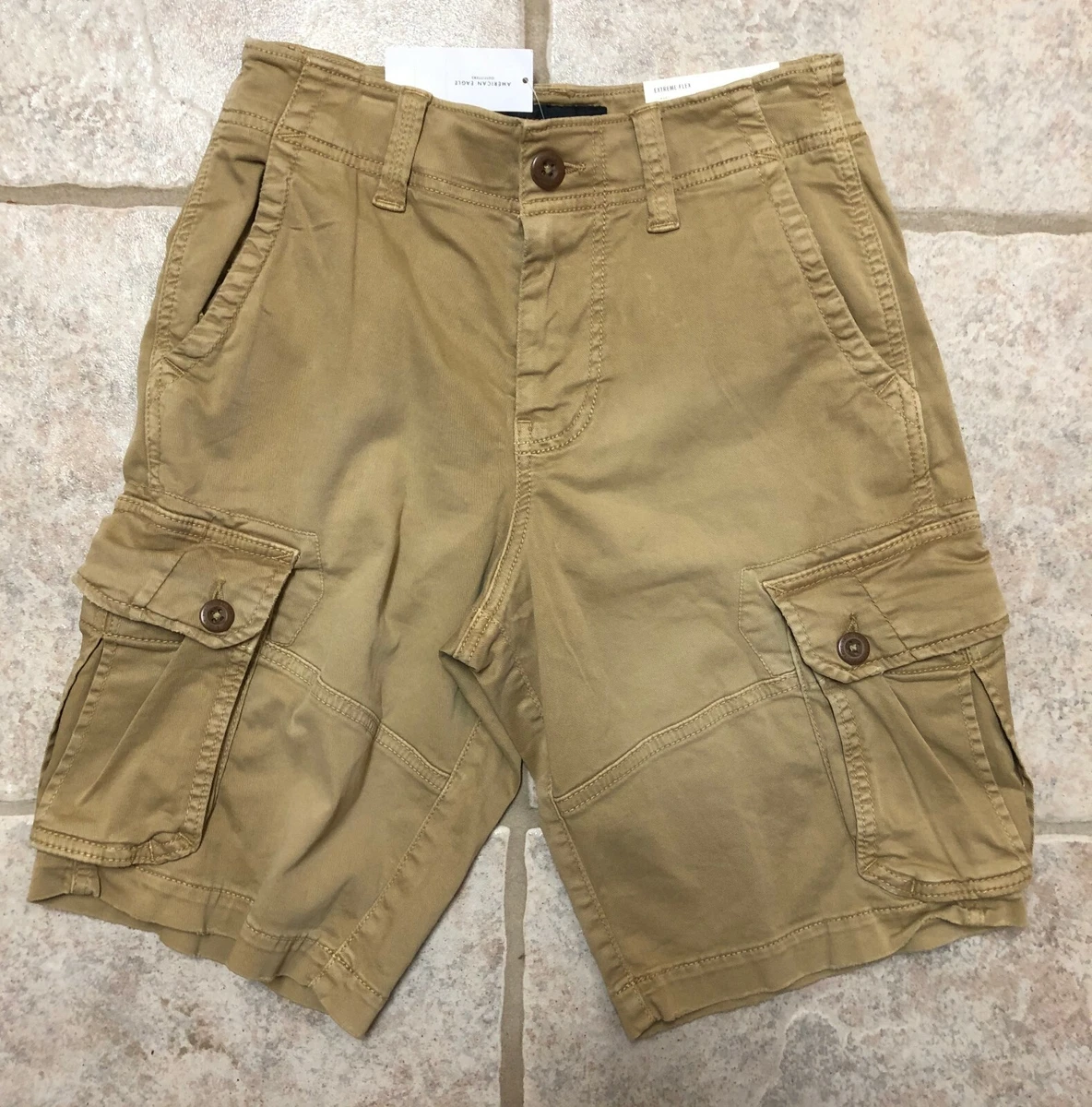 American eagle extreme flex khaki best sale shorts