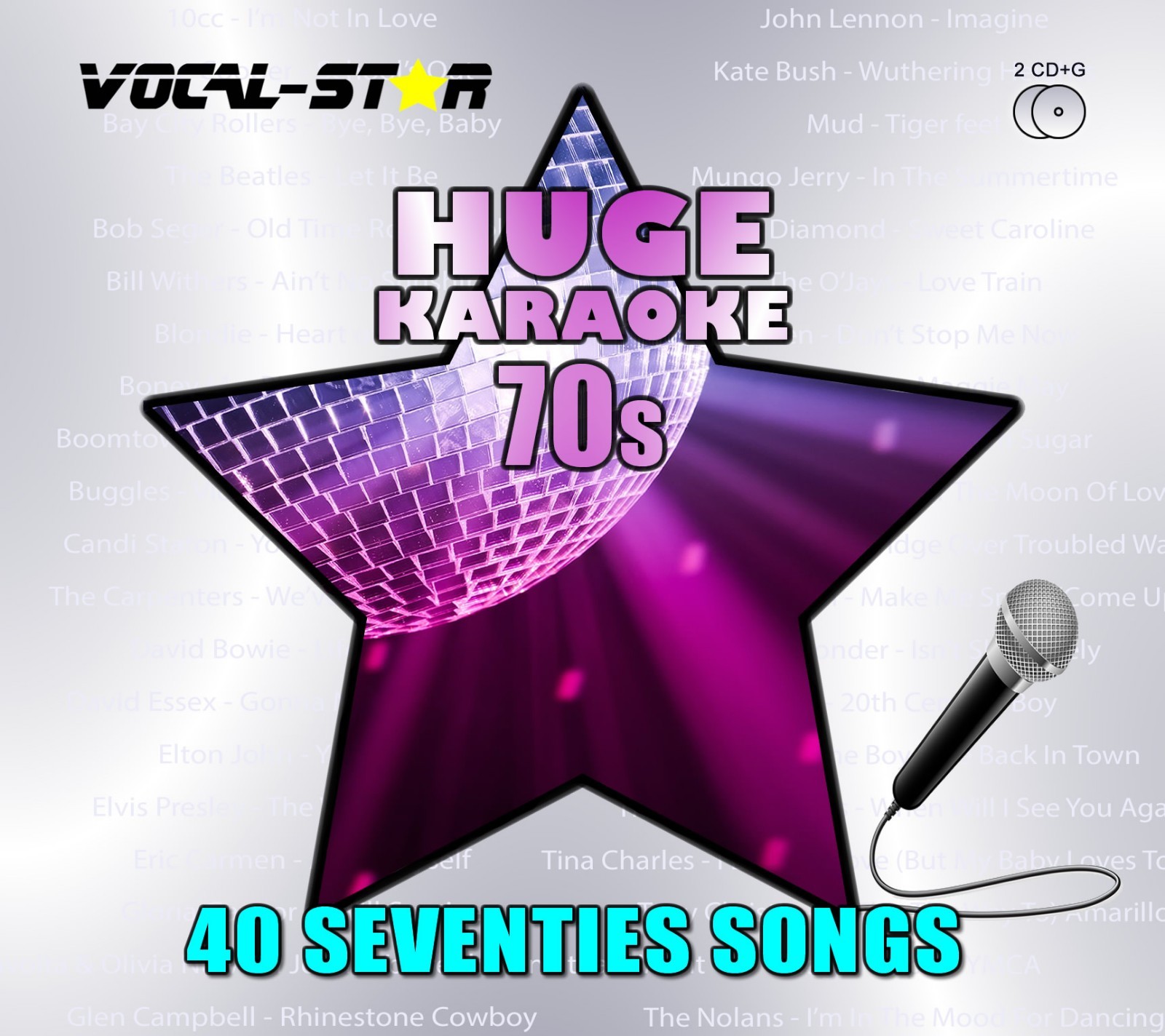VocalStar 70s Seventies Huge Karaoke Hits Cdg Cd+G Disc Set 40 Songs