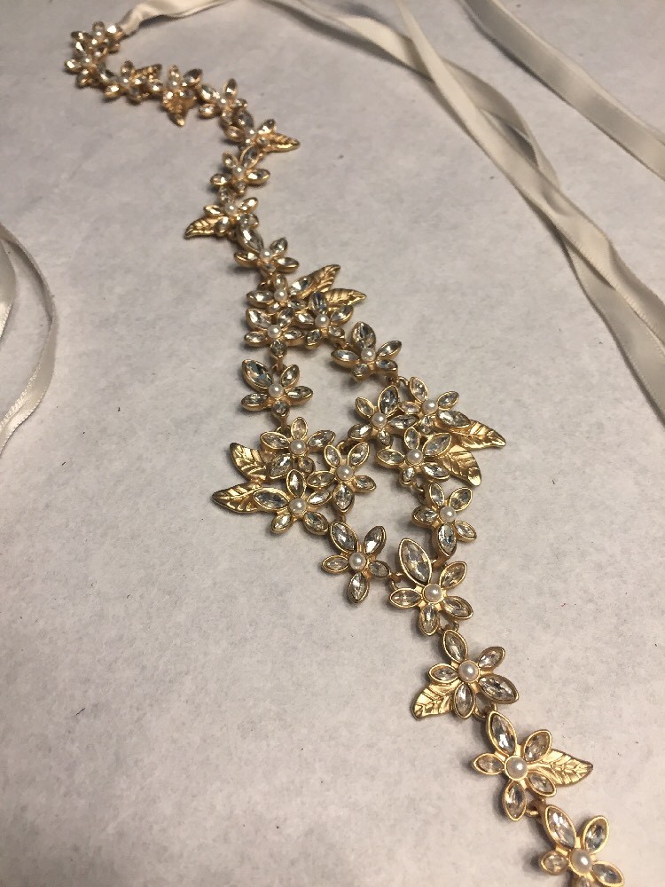 BHLDN Elizabeth Bower Gilt Amaranthus Halo Gold Flower  display picture 2