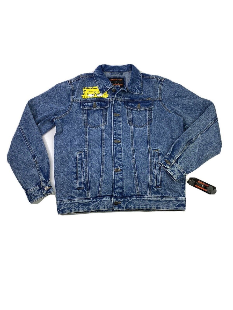 Members Only Mens Denim Jacket Nickelodeon SpongeBob Trucker