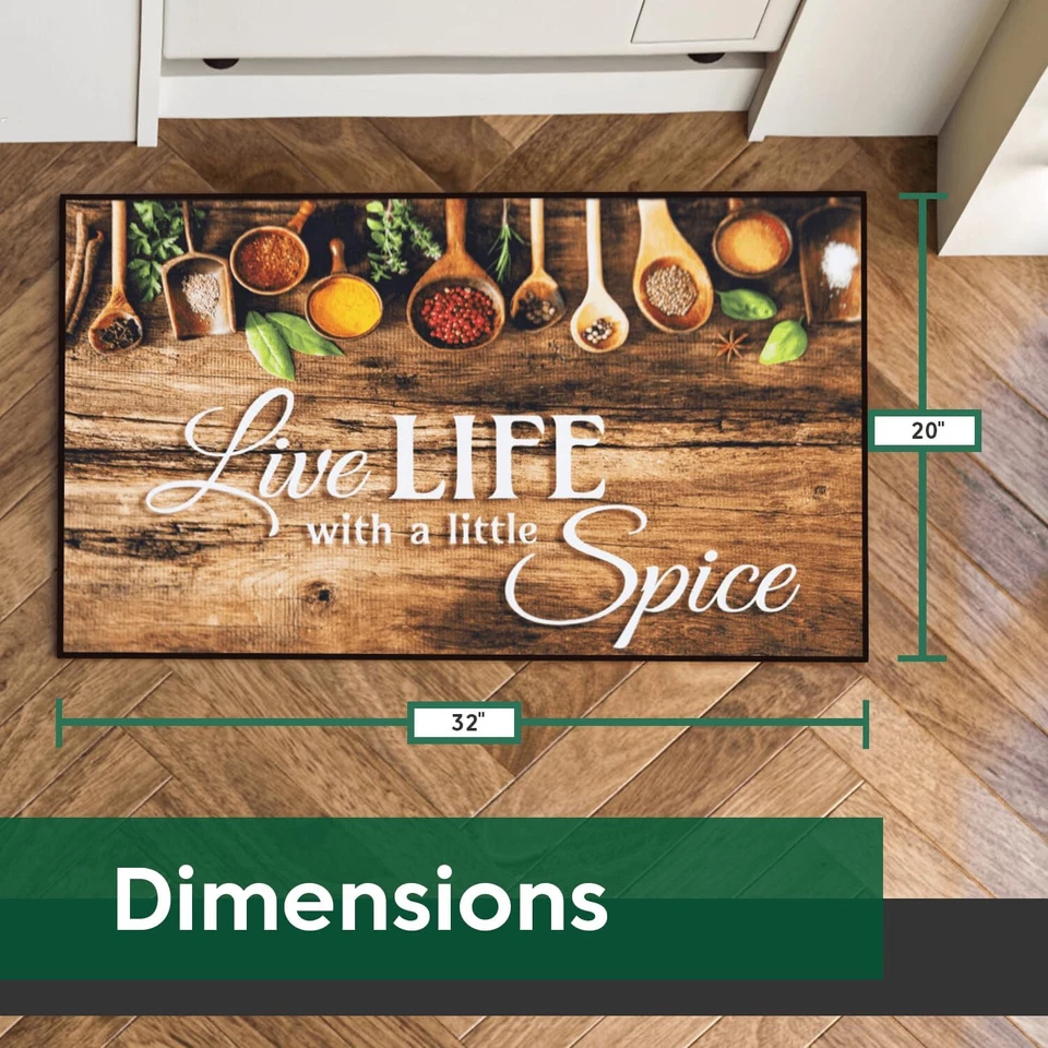 20" x 32" Washable Kitchen Rugs Non Slip Rubber Backed Rugs - Indoor Polyester P - Image 2 of 4