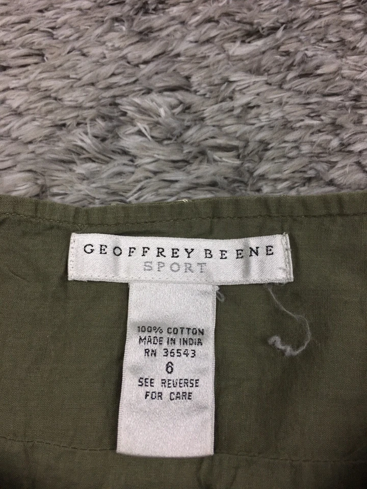 Geoffrey Beene Sport Skirt Womens Size 6 Green Floral Cotton Knee Length - Image 4 of 4