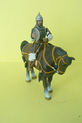 Figurine Elastolin – Chevalier à Cheval, Moyen Âge, 60mm, Plastique Peint, Très Bel état