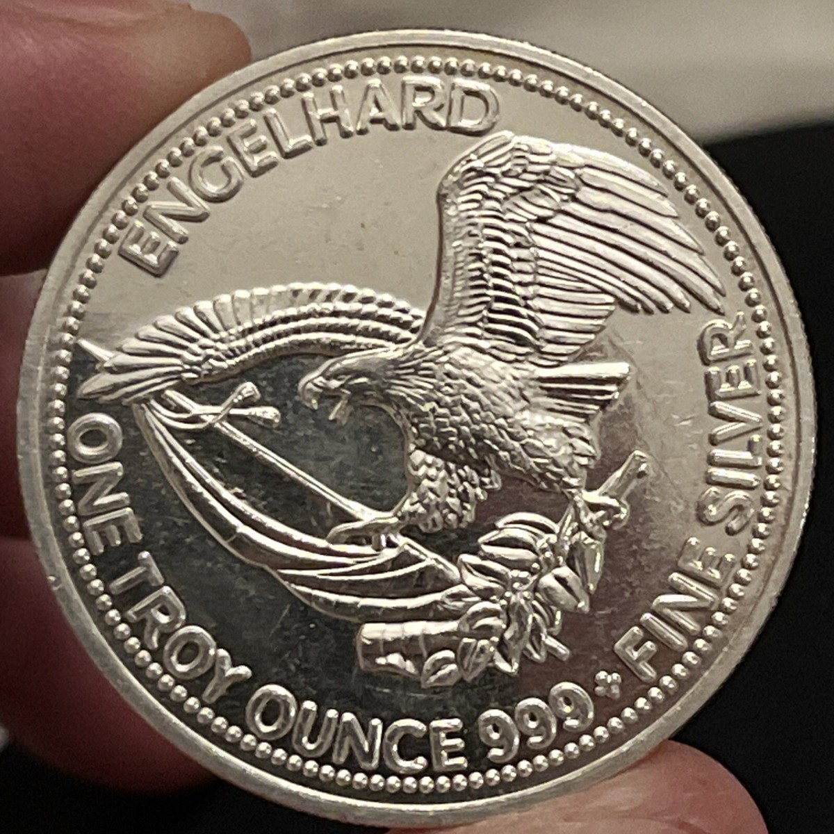 1986 THE AMERICAN PROSPECTOR ENGELHARD 1 TROY OUNCE .999+ FINE