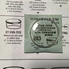 GS EVR-TITE (ET) Waterproof Watch Crystal w/ WHITE Tension Ring (Select a Size)