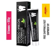 Bamboo Charcoal Whitening Toothpaste Removes Stains and Bad 105g×8boxes SHIP DHL