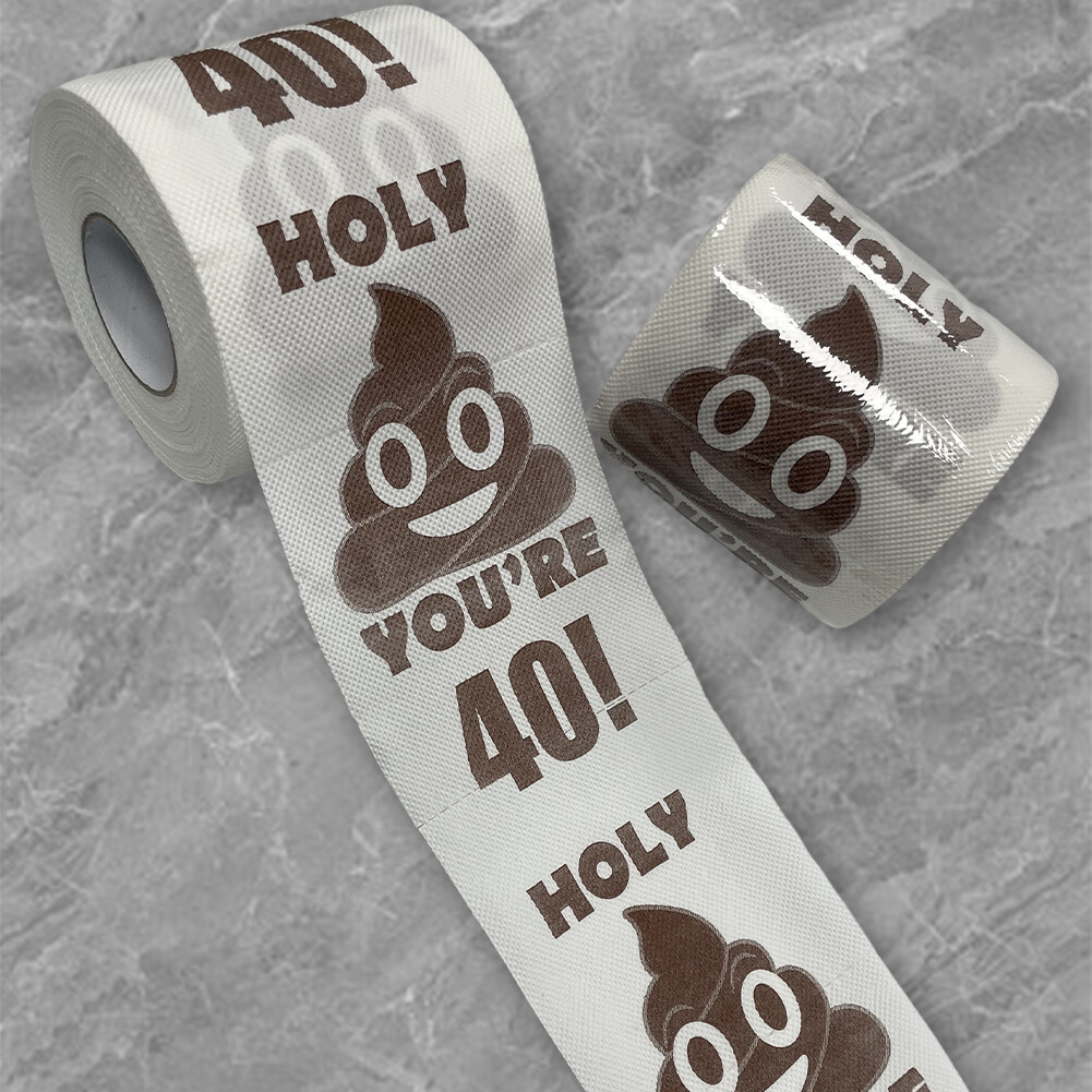 Poop Printed Happy Prank Toilet Paper Novelty Toilet Roll Funny Toilet