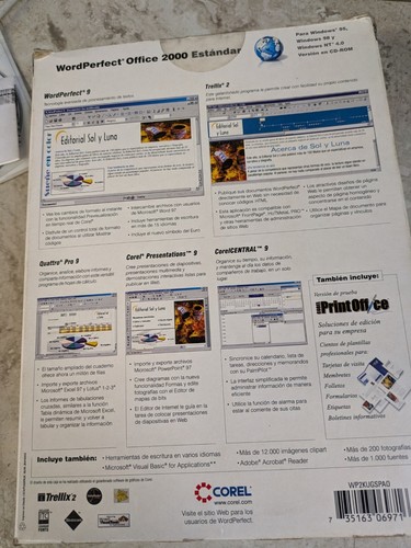 Corel WordPerfect Office 2000 Estandar UPG SPANISH, SEALED - Picture 4 of 5