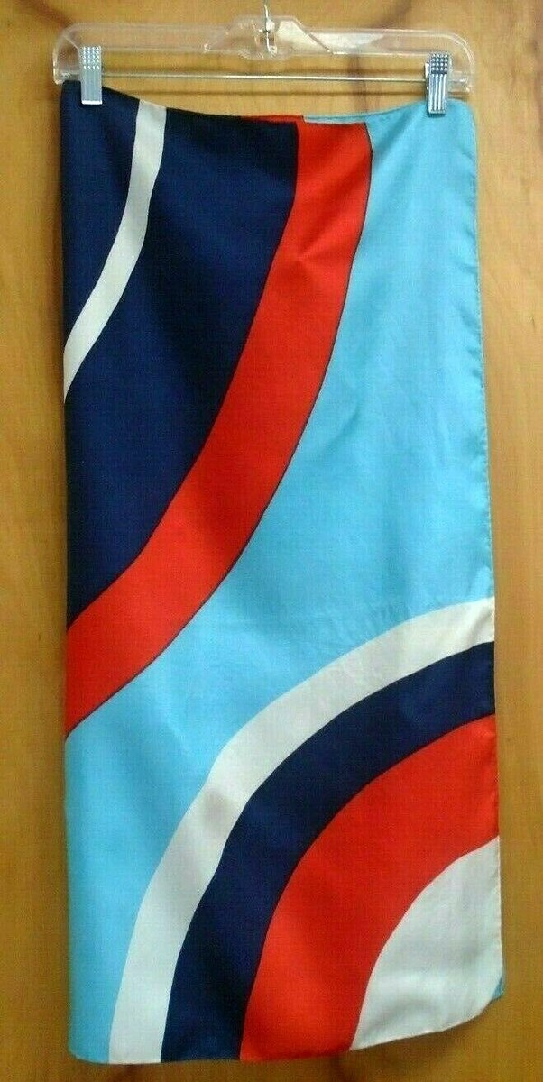 Adele Simpson Bright Colors Striping Design Pure Silk Scarf Made in France! View 4