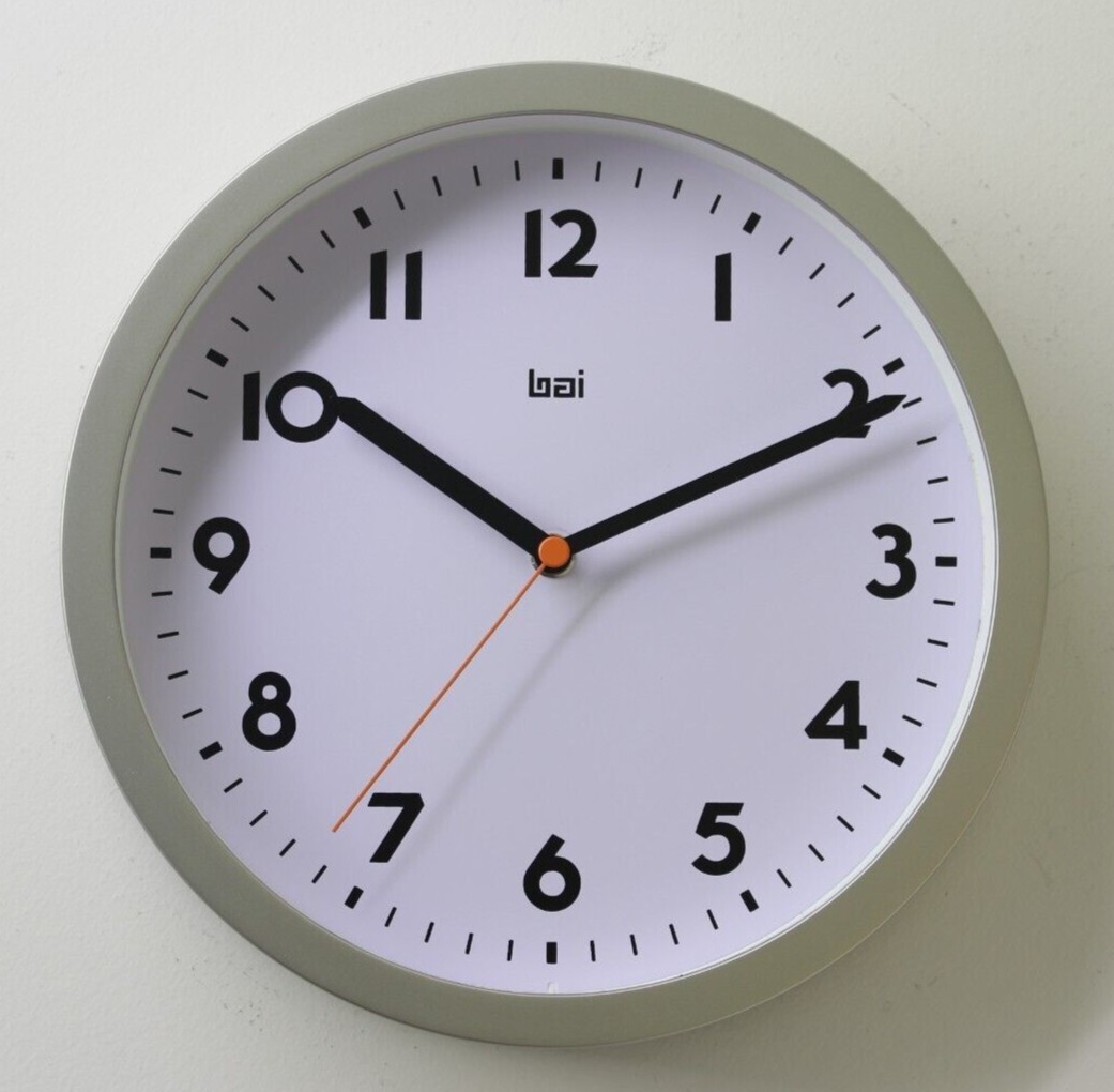 Bai 10in Landmark Designer Wall Clock (Analog Office Home School)