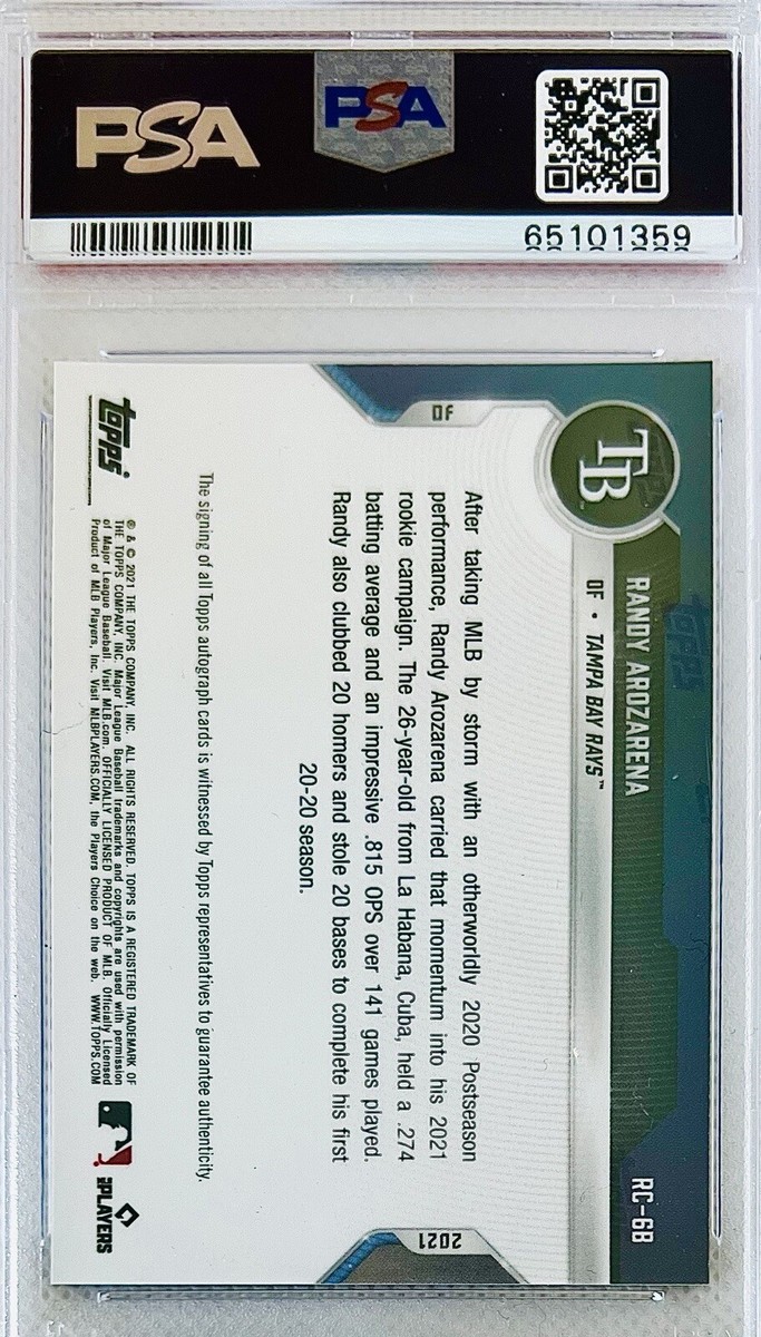 2021 Topps Now Randy Arozarena RC Auto Blue #/49 MLB All