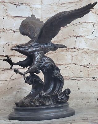 Handgefertigt 100% Echt Bronze Statue Amerikanische Bald Adler Figur Geschäft Nr