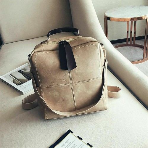 Women Backpack Travel bag Casual Retro Leather Zipper Handbag Fashion Waterproor - Picture 13 of 13