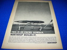 1962 NORTHROP RP-76 TARGET MISSILE  "ENEMY BOMBER"..1-PAGE SALES AD (108Z)