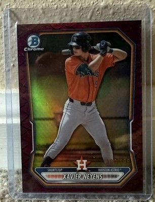 2026 Bowman Chrome Prospects Fuchsia Reptilian Ref. Xavier Neyens Astros 100/199